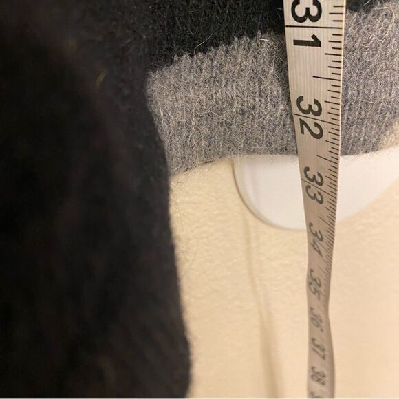 Outlander Vtg Sweater long open cardigan gray black metallic lambs wool angora M - Picture 8 of 8